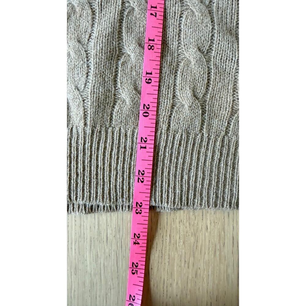 Polo Ralph Lauren Merino Wool Cashmere Cable Knit Brown Tan Sweater Women's L - Picture 5 of 7